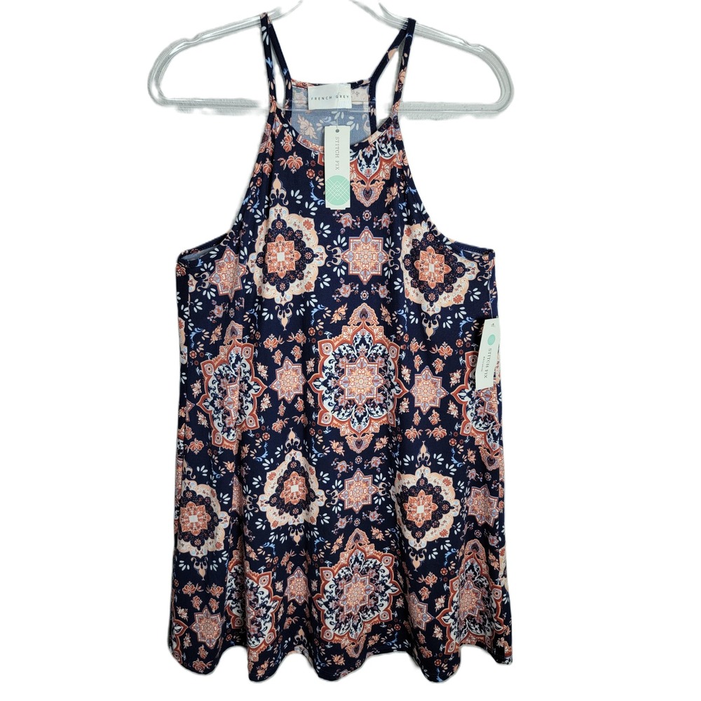 French Grey Medium Melcy Brushed Knit Halter Dress Navy Stitch Fix NEW
